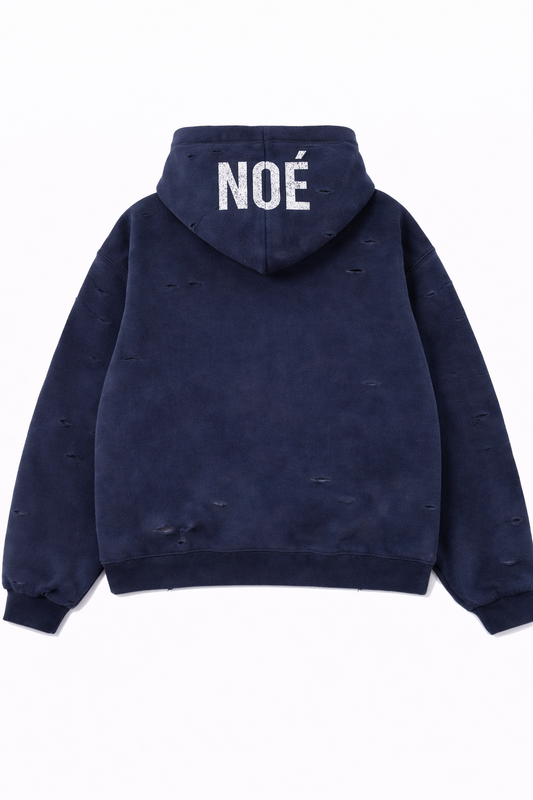 NOÈ PARIS NAVY BLUE WASHED HOODIE